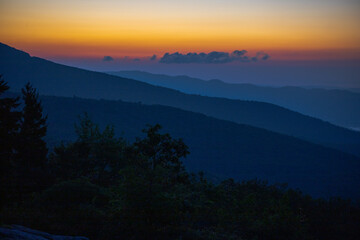 Scenic sunrise on the Blue Ridge Parkway