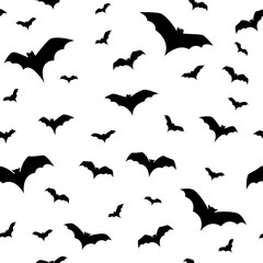 Seamless pattern with bats for Halloween.
