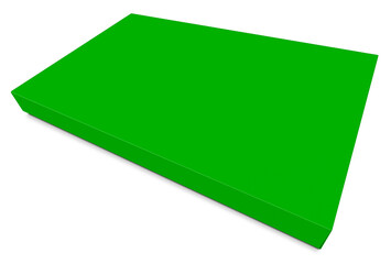 Green Canvas Wraps template for presentation layouts and design. 3D rendering.