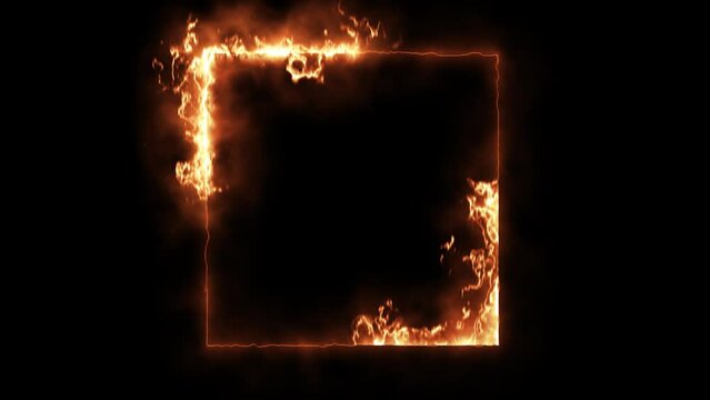 fire and flame photo frame with alpha channel