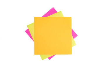 close up sticky note isolated on white background