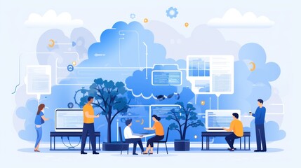 Modern Technology IT Solutions illustration