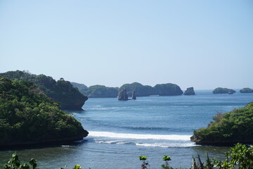 a beach with the name Teluk Asmara in Malang, East Java, Indonesia