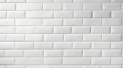 Seamless pattern of wide, white brick subway tiles forming a textured wall background, perfect for a banner panorama. 