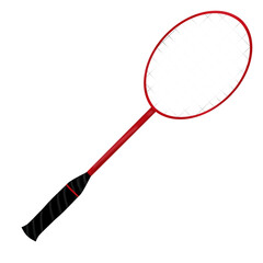 Badminton Racket on Transparent Background