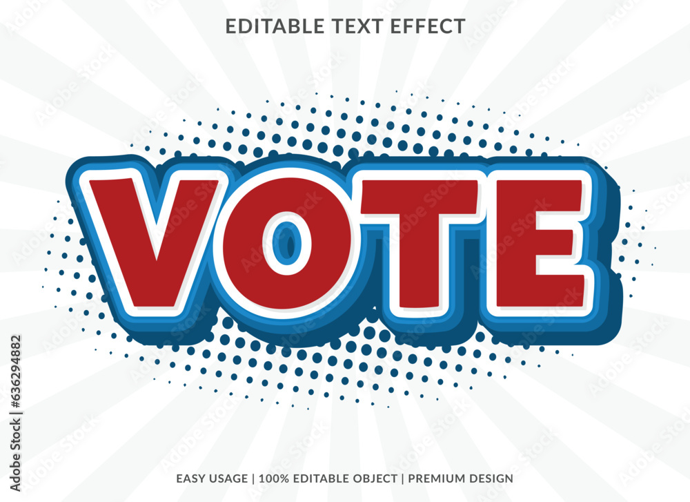 Poster vote editable text effect template use for font style logo