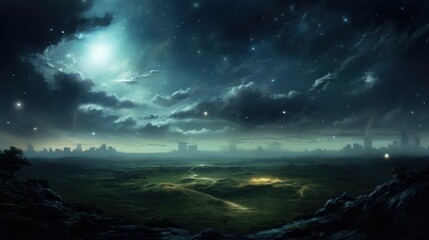 Naklejka premium starry night sky. Generative AI