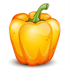Yellow sweet pepper isolated on white background