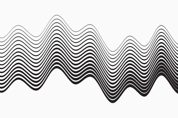 Vector seamless pattern with curve stripe. Black and white stripes as abstract waves for a textured pattern on the background.