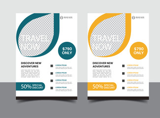 vector travel tourism and trip   flyer template