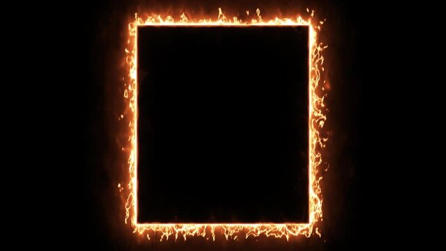 fire and flame photo frame with alpha channel