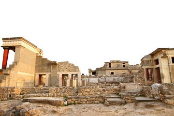 Knossos palace archaeological site Crete Greece isolated on white transparent background, PNG