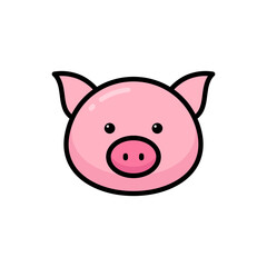 Simple Pig lineal color icon. The icon can be used for websites, print templates, presentation templates, illustrations, etc