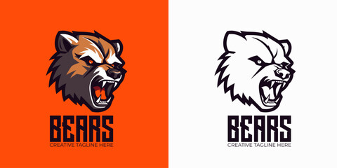 Bold Modern Professional Grizzly Bear Logo Cartoon: Eye-Catching Vector Graphic for Logo, Icon, Design, Poster, Flyer, and Advertisement