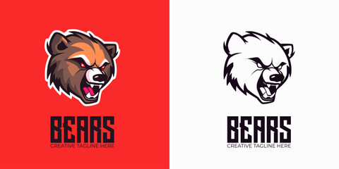Captivating Vector Graphic: Modern Professional Grizzly Bear Logo Cartoon Perfect for Logo, Icon, Design, Poster, Flyer, and Advertisement