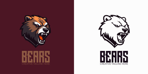 Versatile Illustration Vector Graphic: Modern Professional Grizzly Bear Logo Cartoon for Logo, Icon, Design, Poster, Flyer, and Advertisement Purposes
