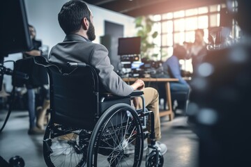 Wheelchair And Disability At Office.