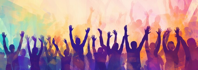 Young people happy at concert.