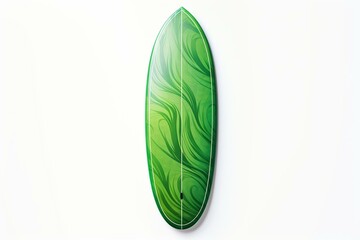 Green surfboard for summer surfing on a white background. Generative AI