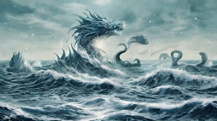 Sea Monster Background Very Creepy	 - obrazy, fototapety, plakaty