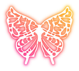 Set of Butterfly neon