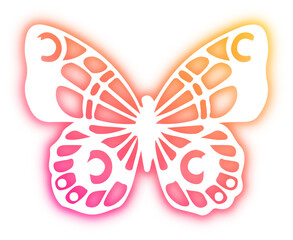 Set of Butterfly neon