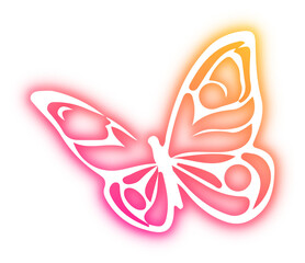 Set of Butterfly neon
