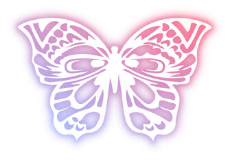 Set of Butterfly neon