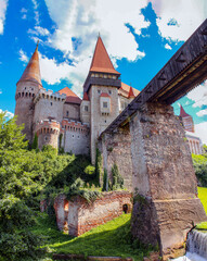 Beautiful Gothic-Renaissance Style Corvin's Castle Also Known As Hunyadi Castle Hunedoara Romania...