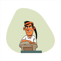 Hand-Drawn Indian-Style Cartoon Character Vector Illustration