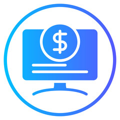 Obraz premium online money gradient icon