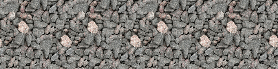 Seamless long banner, Top view, grey stone background.