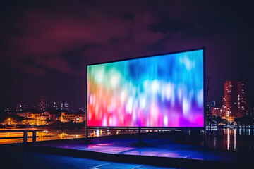 Bright billboard frame located in the urban landscape, open canvas for creativity and promotion