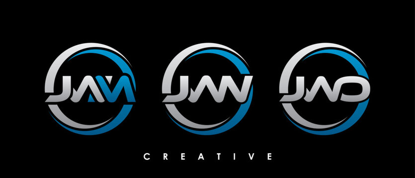 JWM, JWN, JWO Letter Initial Logo Design Template Vector Illustration