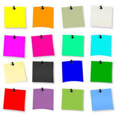 Sixteen Stickie Note blank template for presentation layouts and design.