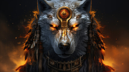 Warrior Wolf Spirit Illustration