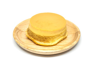 isolate white background of custard cake
