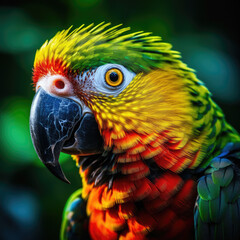 Stunning Parrot Wildlife Portrait Created with Generative AI	