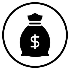 money bag glyph icon