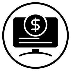 online money glyph icon