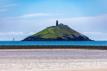 View of Ballycotton lighthouse on the sea front