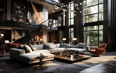 Interior Design for the Living Room. Generative AI