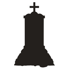 Cemetery gravestone monochrome silhouette emblem