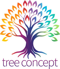 Fototapeta premium Rainbow Tree Abstract Stylised Concept Design Icon