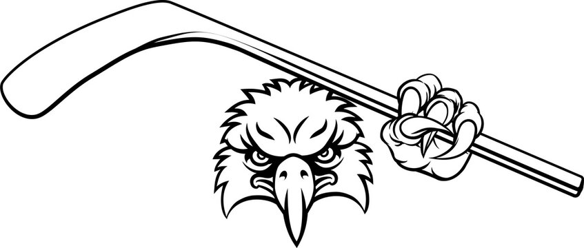 recommend clip art: Eagle Ice Hockey Player Animal Sports Mascot