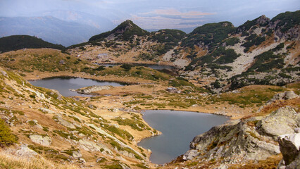 Amazing view of The Twin lake, The Seven Rila Lakes, Bulgaria