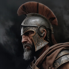 Portrait of angry spartan