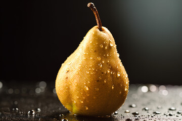 Awesome pear with waterdrops