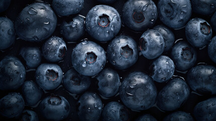 Blueberries placed in the water