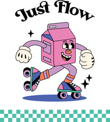 Just Flow retro cartoon illustration